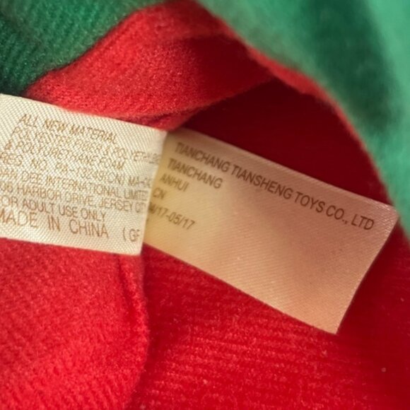 DanDee Collectors Choice Christmas Elf Slippers Medium Red Green Bells - Picture 6 of 8